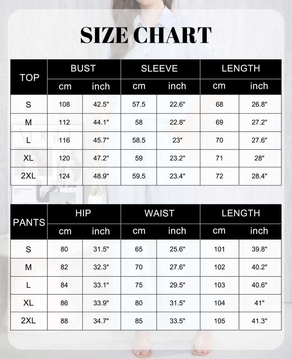 Adigaber Tuta da Ginnastica a Maniche Lunghe da Donna Camicia con Bottoni e Vestito Ampio Vita Alta Gamba Larga Coulisse Pantaloni con Tasche