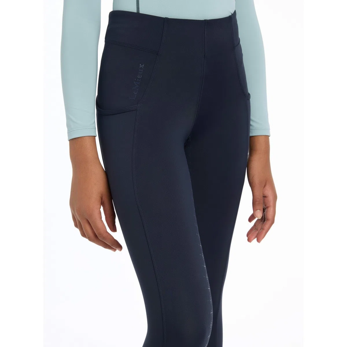 LeMieux Young Rider Orla - Pantaloni da equitazione senza lacci, colore: blu navy