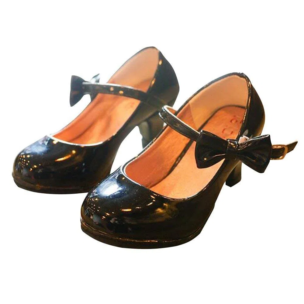 Ragazze Scarpe con Tacco Bambina Mary Jane Matrimonio Elegante Party Damigella d'Onore Numero
