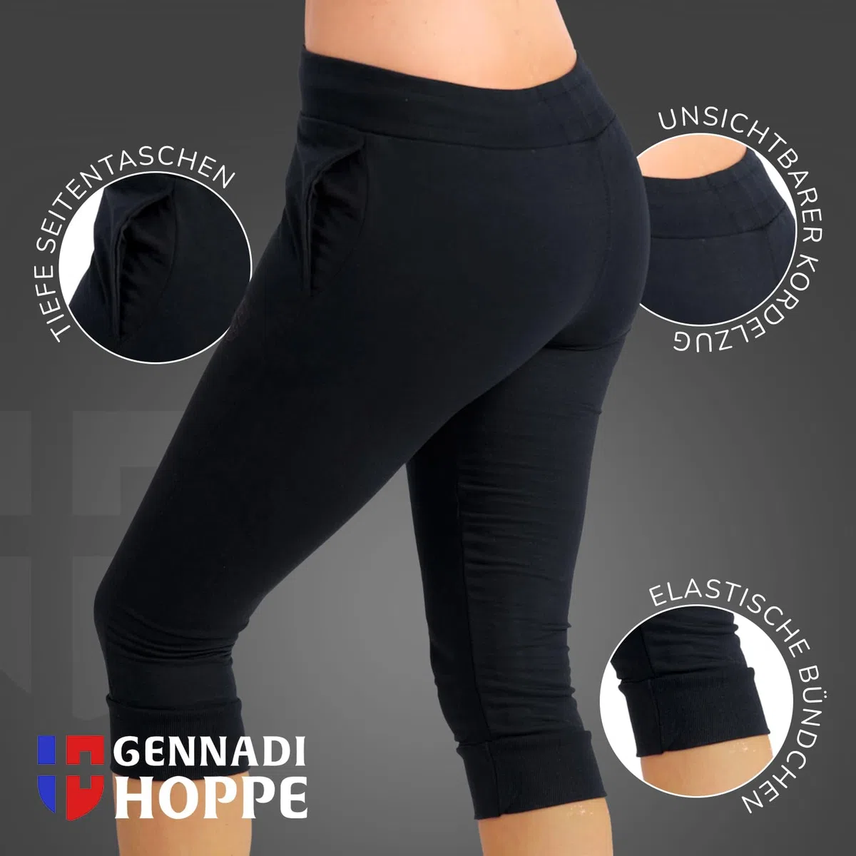 Pantaloni da Allenamento 3/4 Capri da Donna, Pantaloni Sportivi, Pantaloni da Jogging
