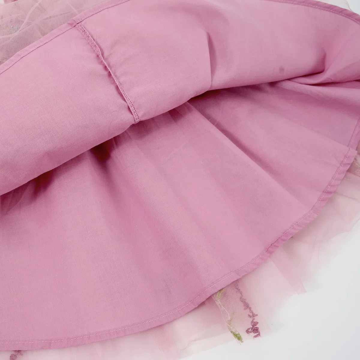 Miipat Vestito da Bambina Tulle Farfalla Bambino Ragazze Abitini Estate Senza Maniche Ricamo Floreale Principessa Abiti Festa di Nozze Abito di Compleanno per Ragazza