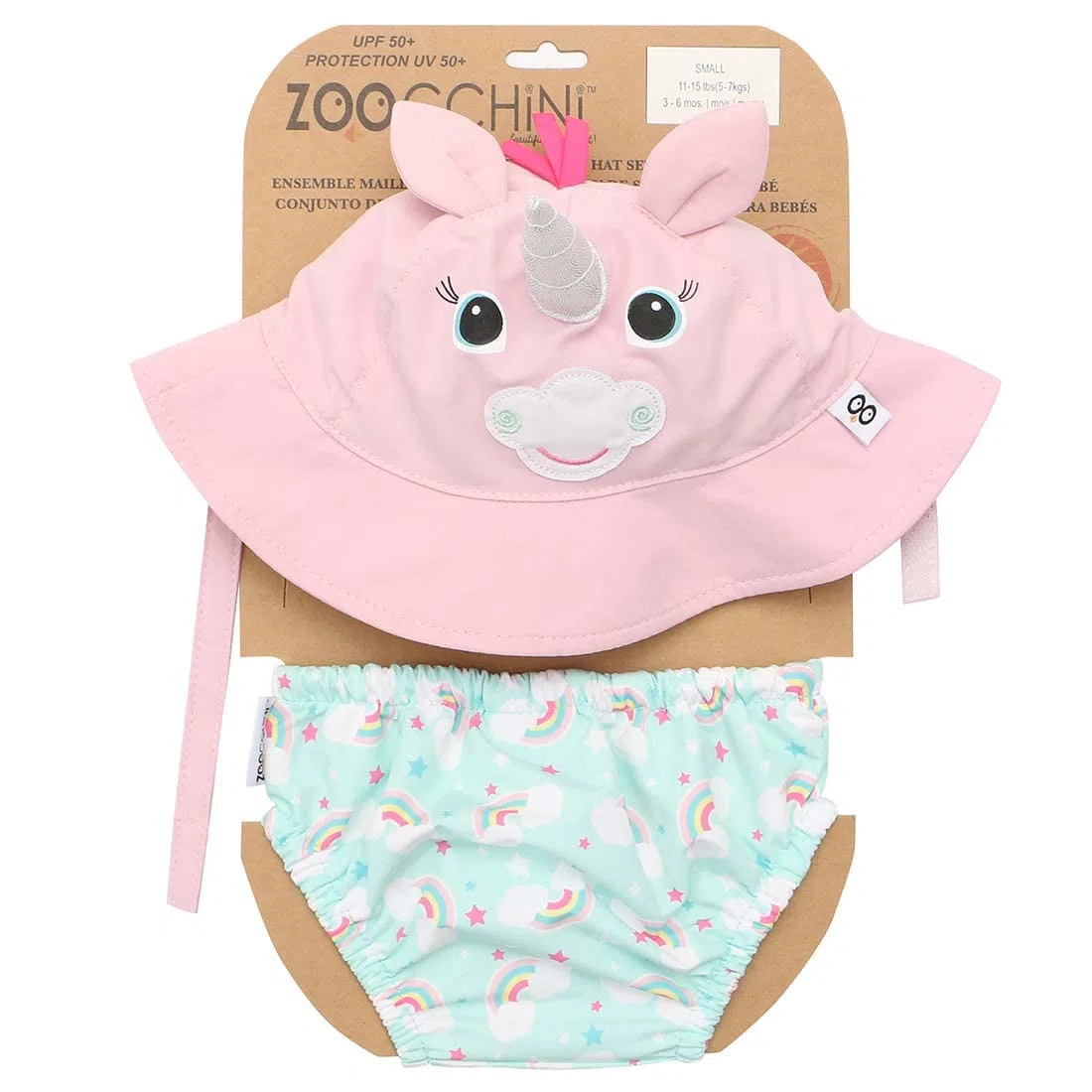 Set Baby Costumino Contenitivo + Cappellino - Allie l'Alicorno - UPF 50+ - S