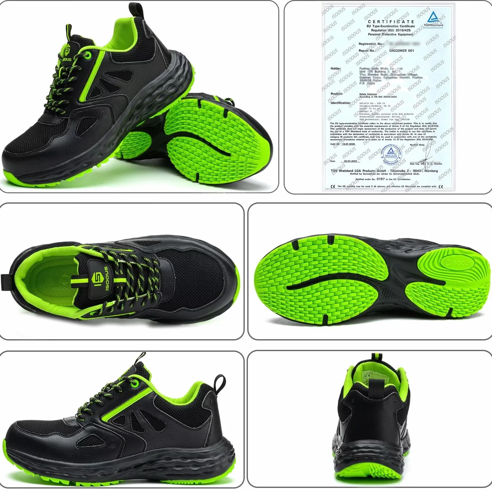 Scarpe Antinfortunistiche Uomo Donna Scarpe da Lavoro Leggero Comode Traspiranti Punta in Plastica Antiscivolo Cucina