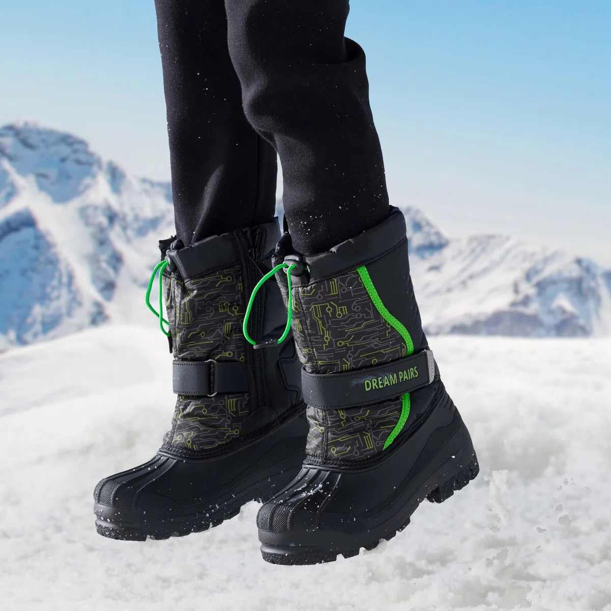 DREAM PAIRS Kids Bambino Bambina Stivali da Neve Impermeabile Invernali Stivali Caldi Foderati in Pelliccia Sintetica per Ragazzi e Ragazze