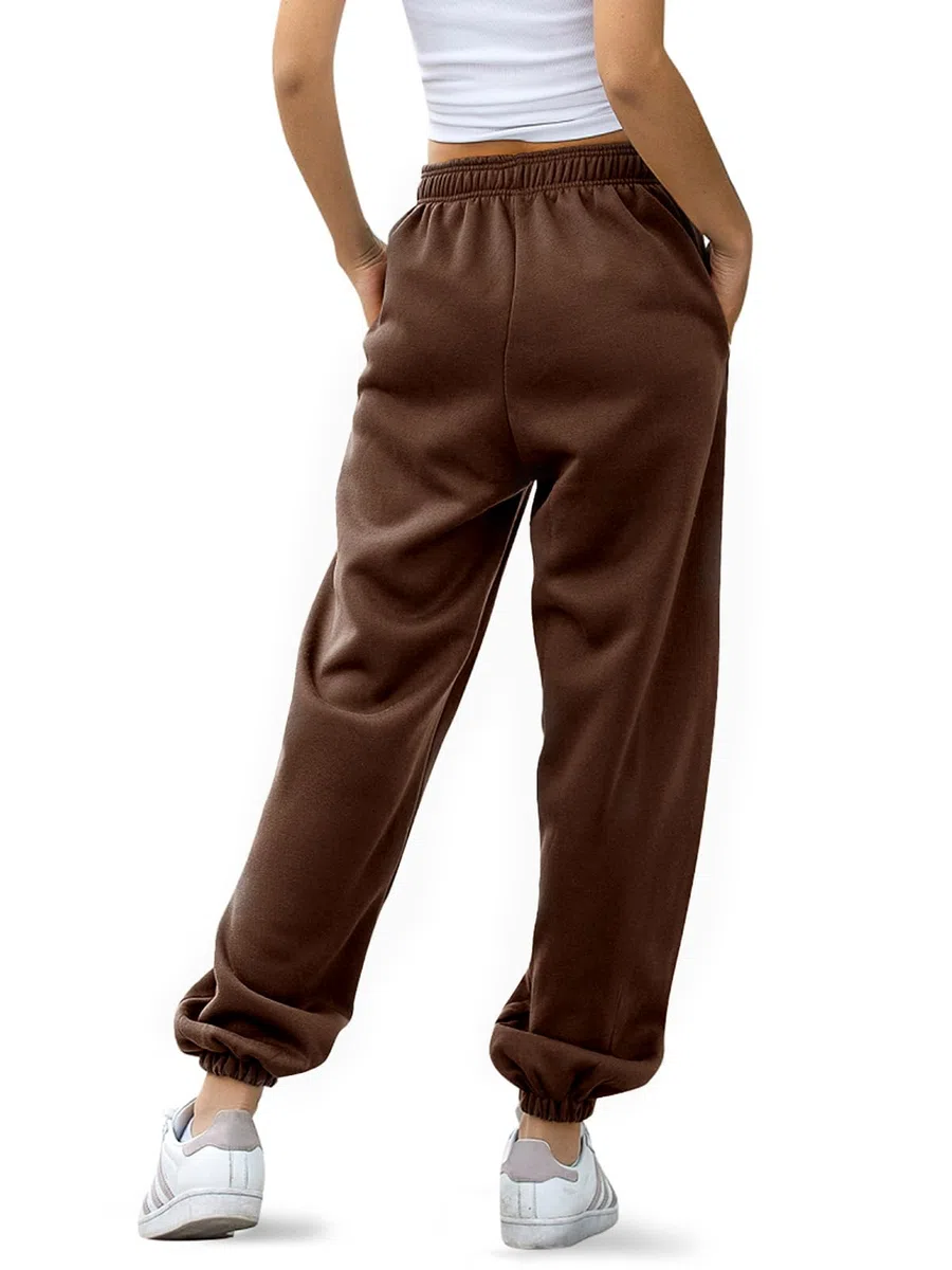 EBANKU Pantaloni Sportivi da Donna con Fondo Aderente con Tasche Tuta Tinta Unita Pantaloni Larghi in Vita Elastica per Hip Hop Casual, Palestra e Jogging