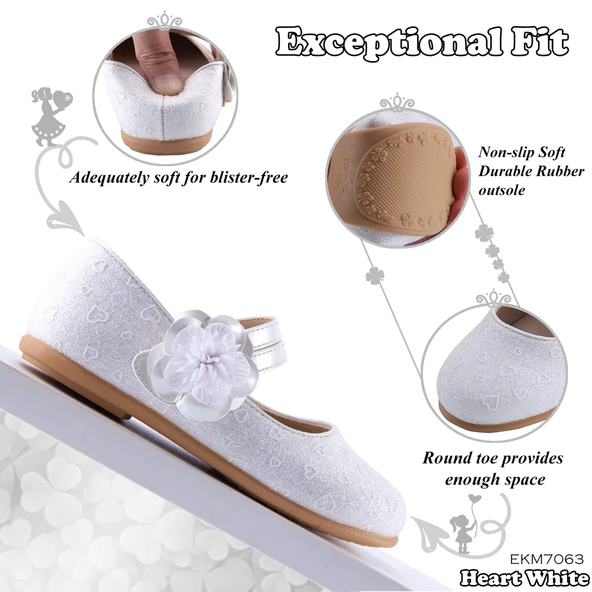 EIGHT KM Scarpe da Bambina Piccola Mary Jane Principessa da Sposa Ballerine EKM7063