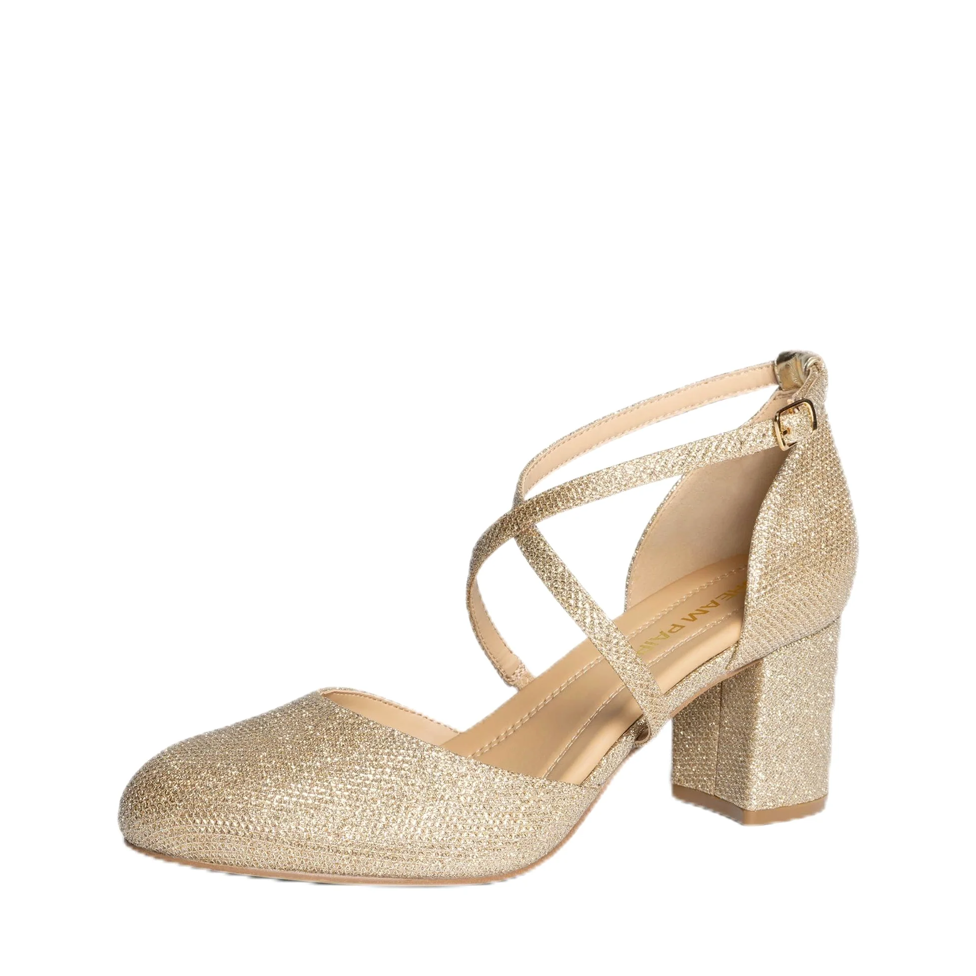 DREAM PAIRS Scarpe Tacco Donna da Sposa, Decollete con Tacco a Blocco, Eleganti e Comode Tacchi con Chiusura a Fibbia Regolabile