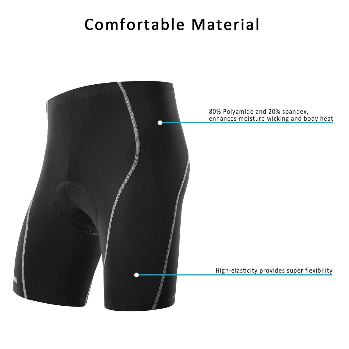 Nooyme, pantaloncini da ciclista da uomo con imbottitura in 3D, pantaloni da ciclista a rapida asciugatura, pantaloncini da ciclismo elasticizzati in poliammide ed elastan, maggiore elasticità e permeabilità all'aria