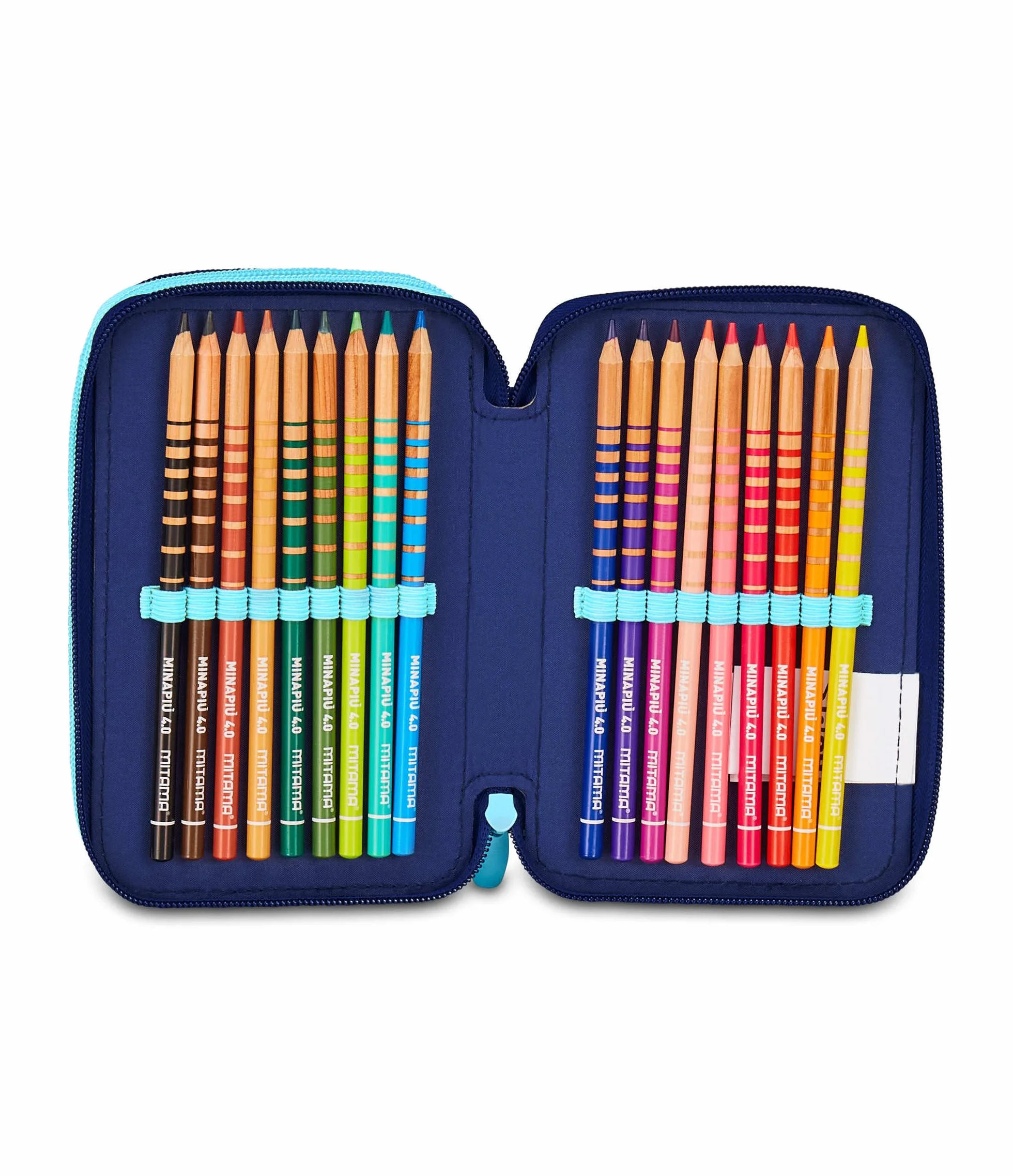 Seven Astuccio Lilo & Stitch Scuola 3 Zip, Celeste e Rosa, Portapenne Triplo Scomparto Completo Di Penne, Matite, Colori, Scuole Elementari, Bambina