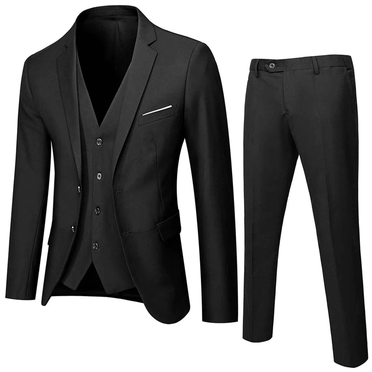 Completo Giacca, Pantaloni E Gilet in Tre Pezzi da Bambino R azzi Adolescenti Slim Fit con Bottone Jacket Giacca Elegante, Abito, Slim, Formale, Completo da Intervista 10-18 Anni
