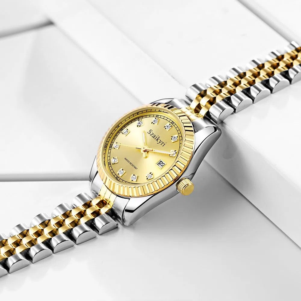 Szaikyri Orologio Donna con Calendario Classico Femminile con Ganciapia di Acciaio Inossidabile Solido Resistente All'Acqua Orologi da Compleanno per Donna
