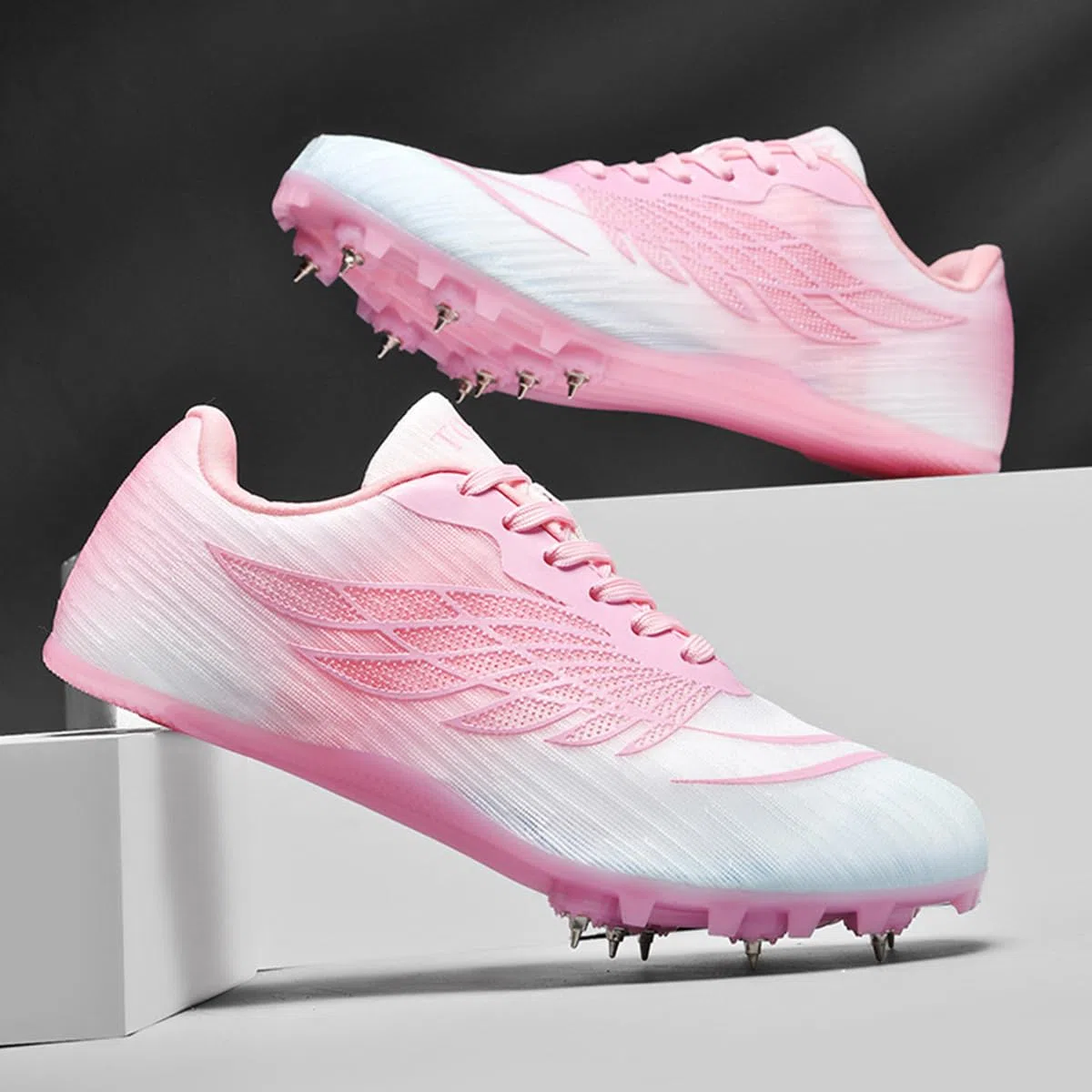 Scarpe di Atletica Leggera 8 Chiodi Donna, Antiscivolo Scarpe da Campo Sprint per corsas su Breve Distanza Ragazzi Ragazze