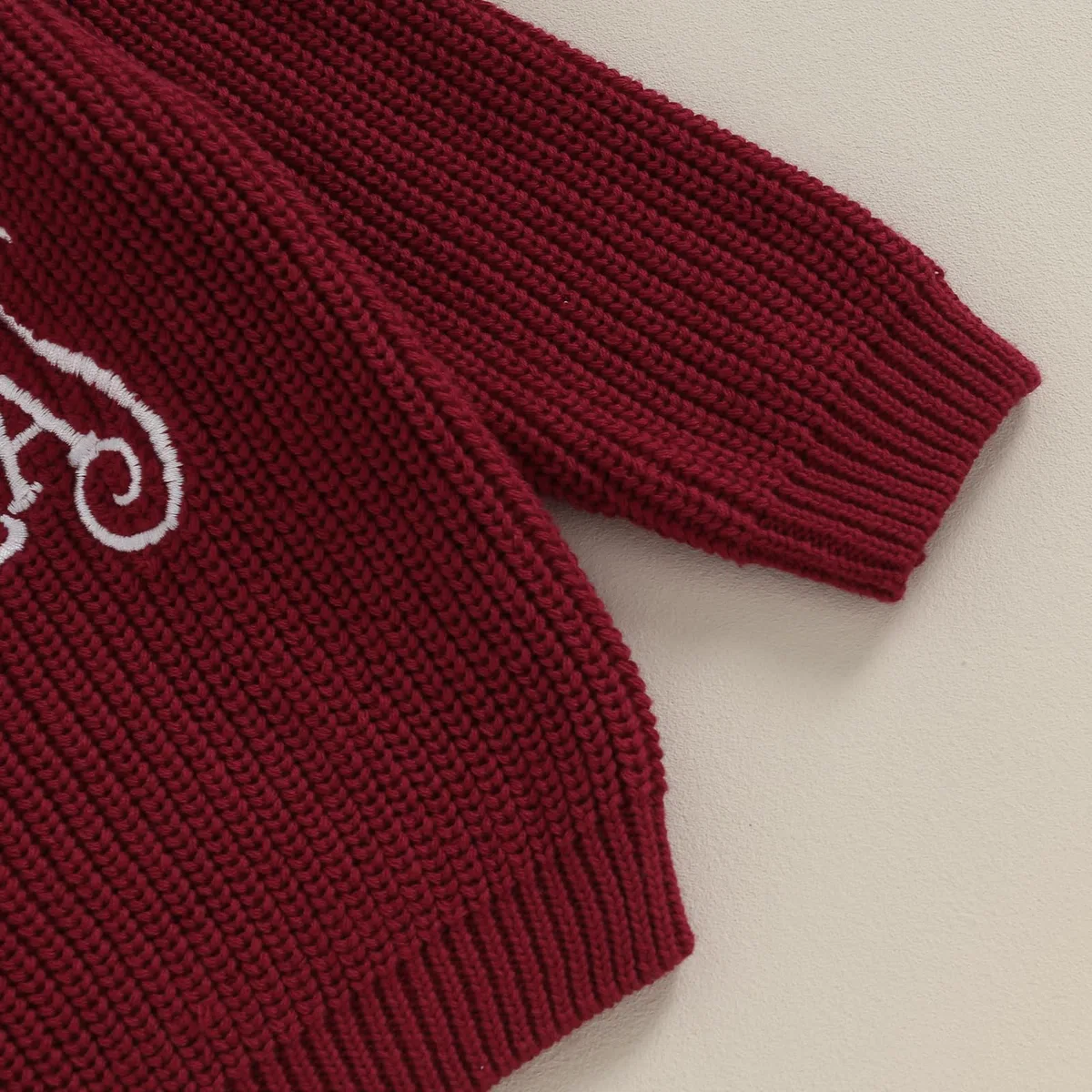 LYSINK Maglione natalizio a maglia per neonato con ricamo a lettere classiche a girocollo a maniche lunghe per autunno inverno