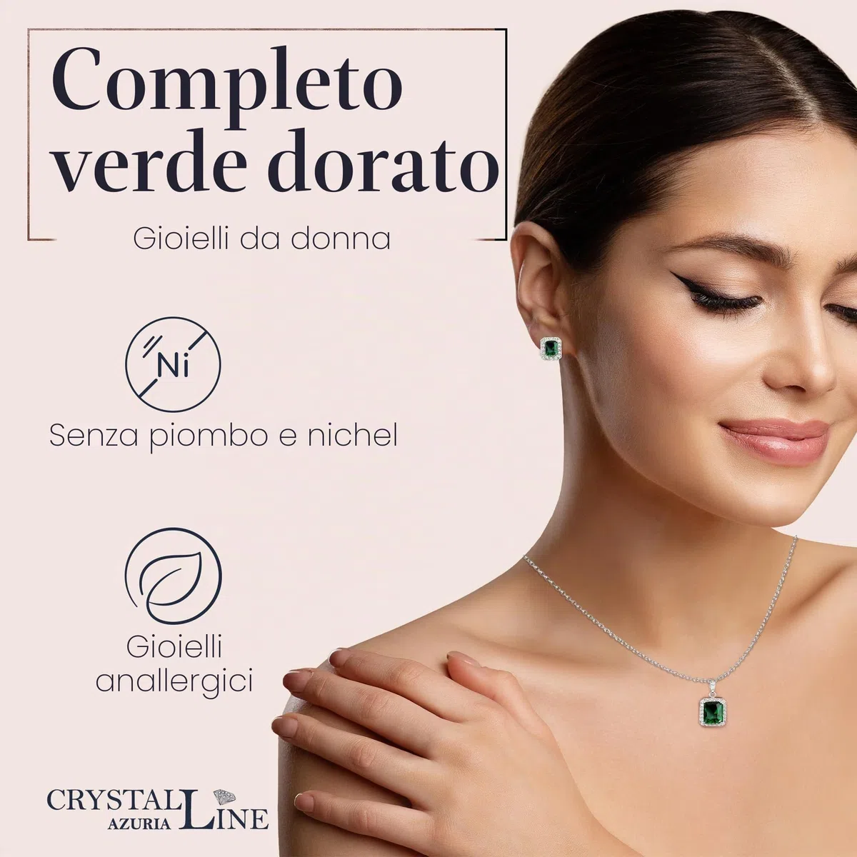 Crystalline Azuria Gioielleria Parures per Donne Nozze Sposa Parure Con Collana e Orecchino per la Sposa Zirconia Damigella D'onore Gioielleria