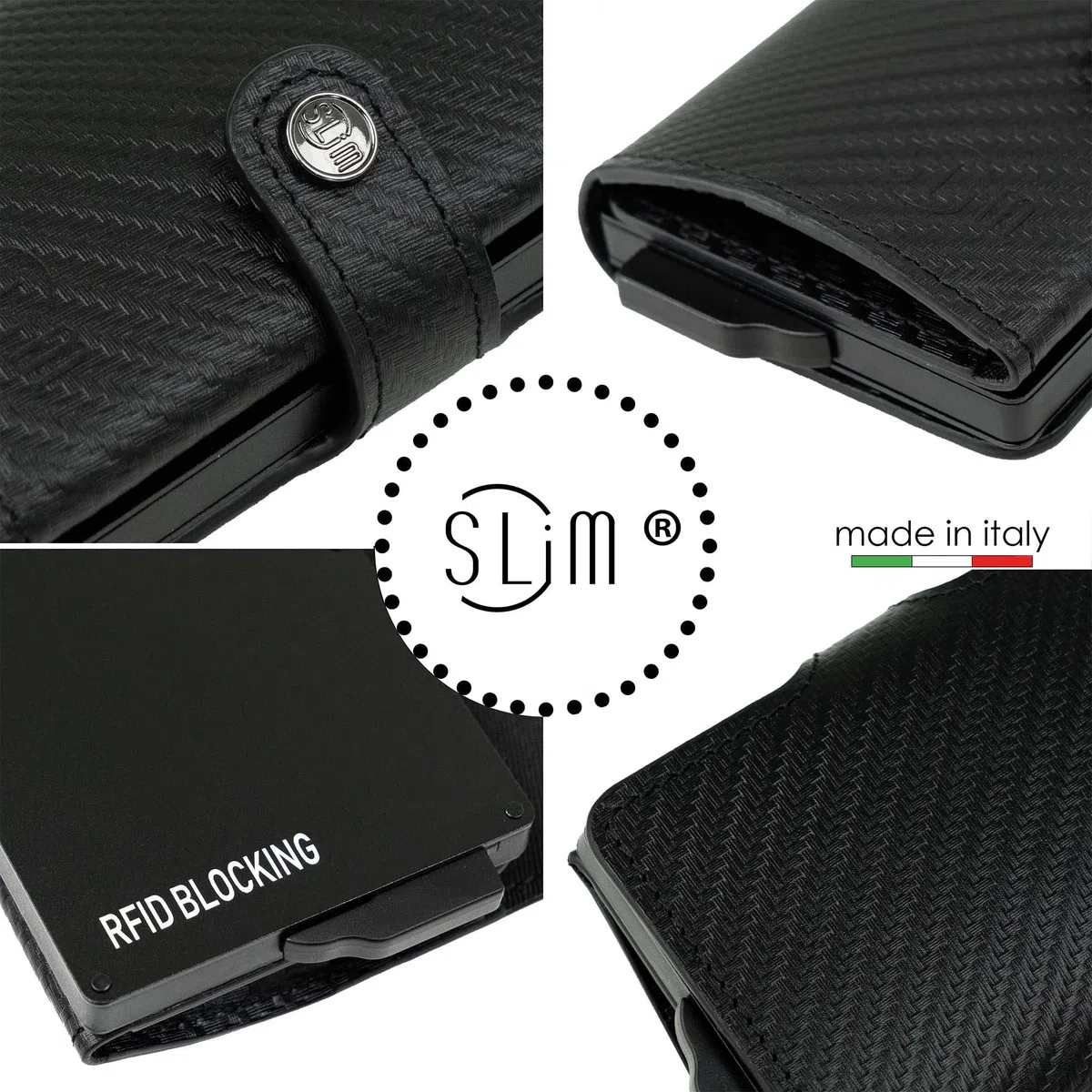 SLim Porta Carte di Credito Schermato Portafoglio Uomo Rfid Portatessere Anticlonazione Donna Portacarte Uomo