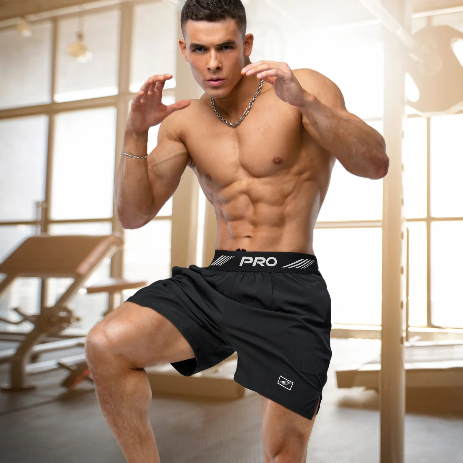 2 Pezzi Pantaloncini da Running da Uomo, 2 in 1 Pantaloncini da Corsa Uomo 9" 5" Pantaloncini Palestra Neri Leggeri ad Asciugatura Rapida Basket Tuta con Tasche Zip Passanti per Asciugamano
