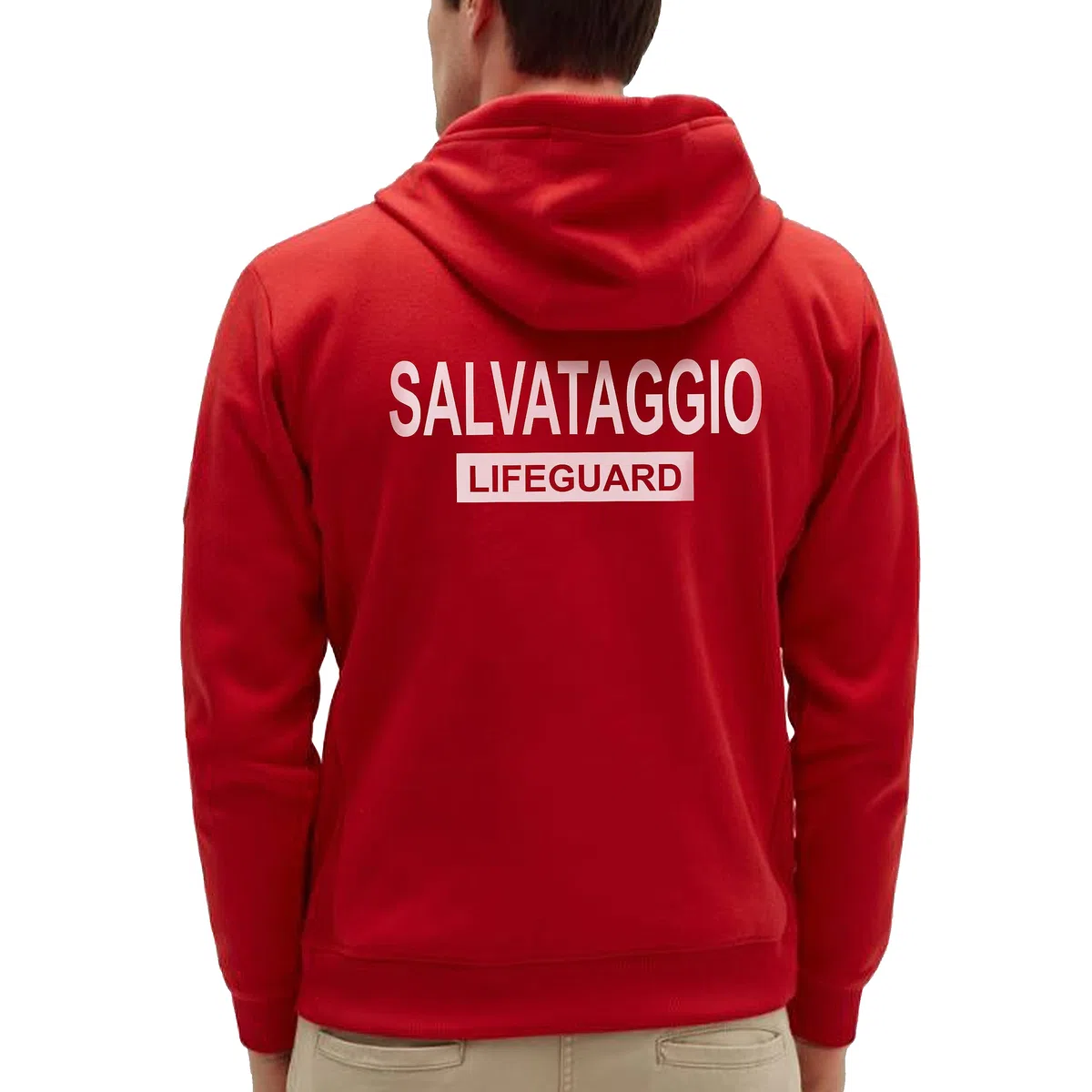 Felpa Zip Salvataggio Lifeguard Uomo Donna Il Bagnino Assistente Bagnanti Baywatch Felpa Zip Fronte Retro