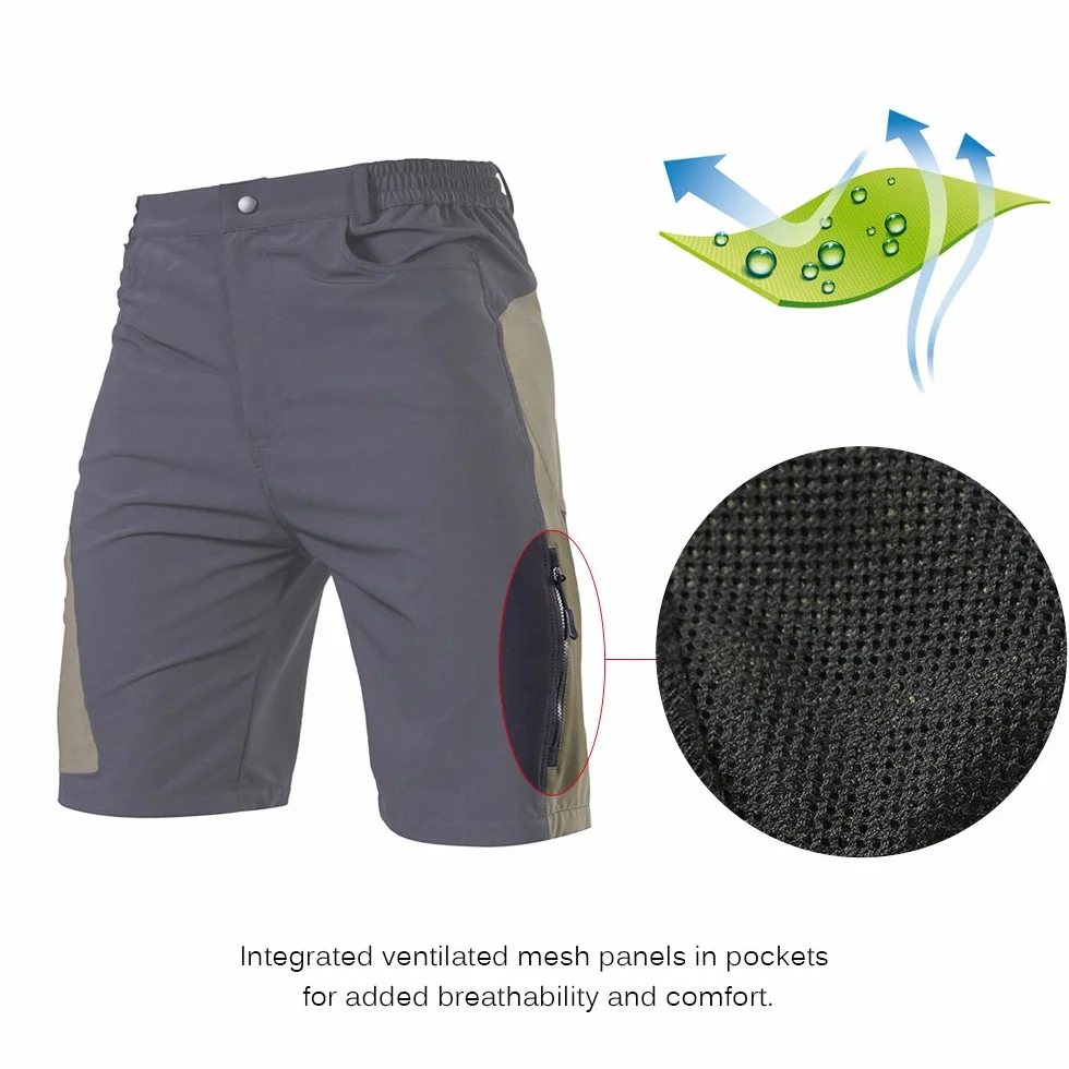TOMSHOO Pantaloncini MTB Uomo, Pantaloncini Ciclismo Biciclette, Bici MTB Pantaloni Traspirante Shorts per Ciclismo da Corsa All'aperto