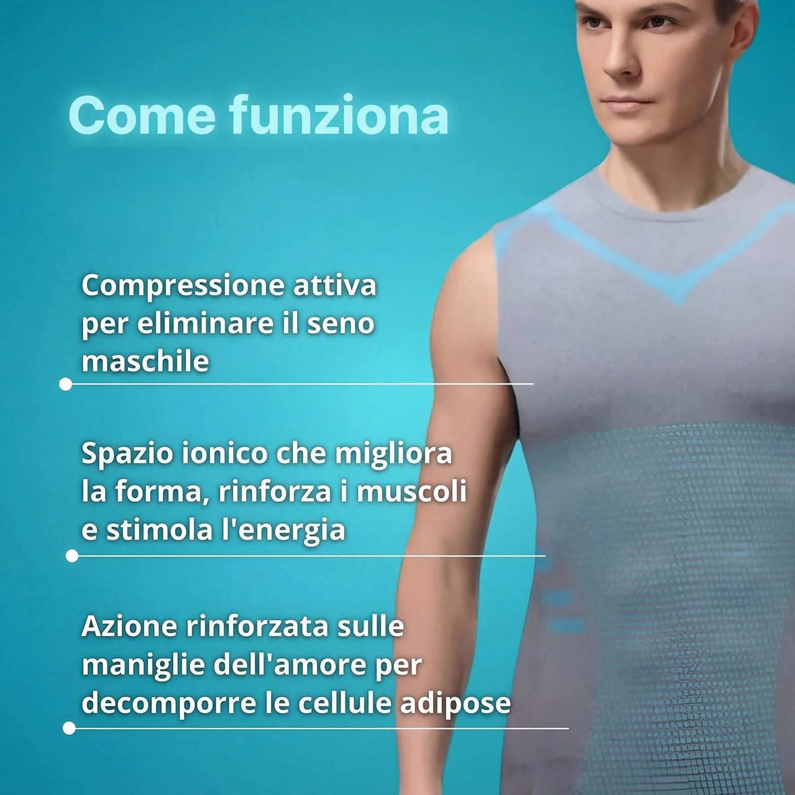 Reiteag Massefit Canotta Compressiva Modellante, Massefit Maglia, Leggero E Traspirante, Tessuto Elasticizzato, Ideale per L'atletica Leggera, La Corsa E L'allenamento Quotidiano