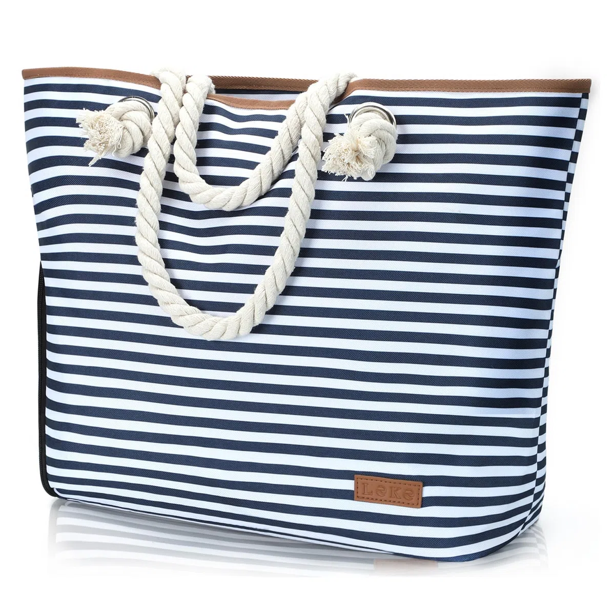 Borsa Mare Donna 40L,Borsa Spiaggia Grande XXL Famiglia con Scomparto Scarpe Separato,Multifunzionale Borsa Spalla Shopper Bag Donna con Cerniera,per Shopping Viaggio Sportiva,Strisce