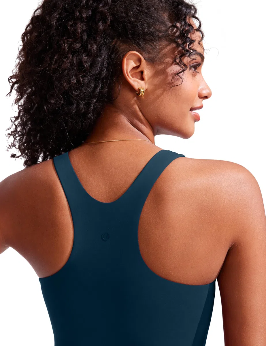 CRZ YOGA Racerback Tankini Tops per Donne Collo Alto Modesto Costume da Bagno Solo Senza Fondo