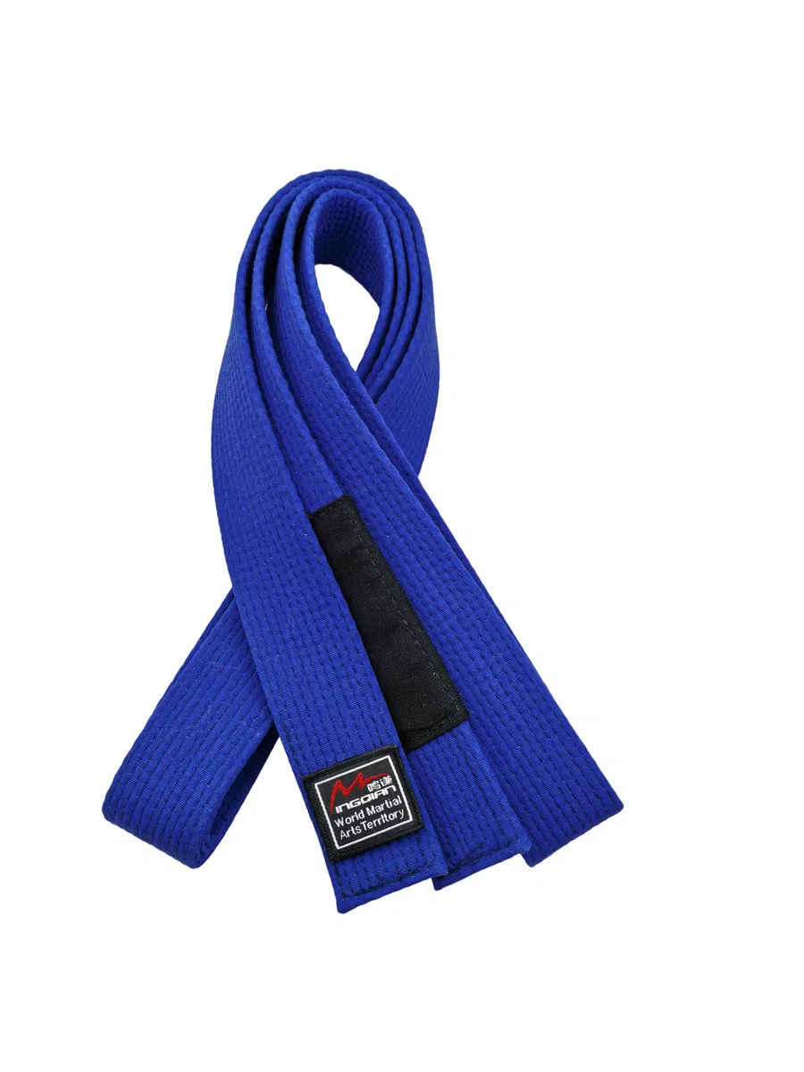Generico Cintura da Jiu Jitsu Brasiliano per Adulti, Poliestere Cotone Rigido, Larghezza 4.5 cm, Bianco Blu Viola Marrone,Personalizzazione Nome e Strisce, Misure da A0 a A5