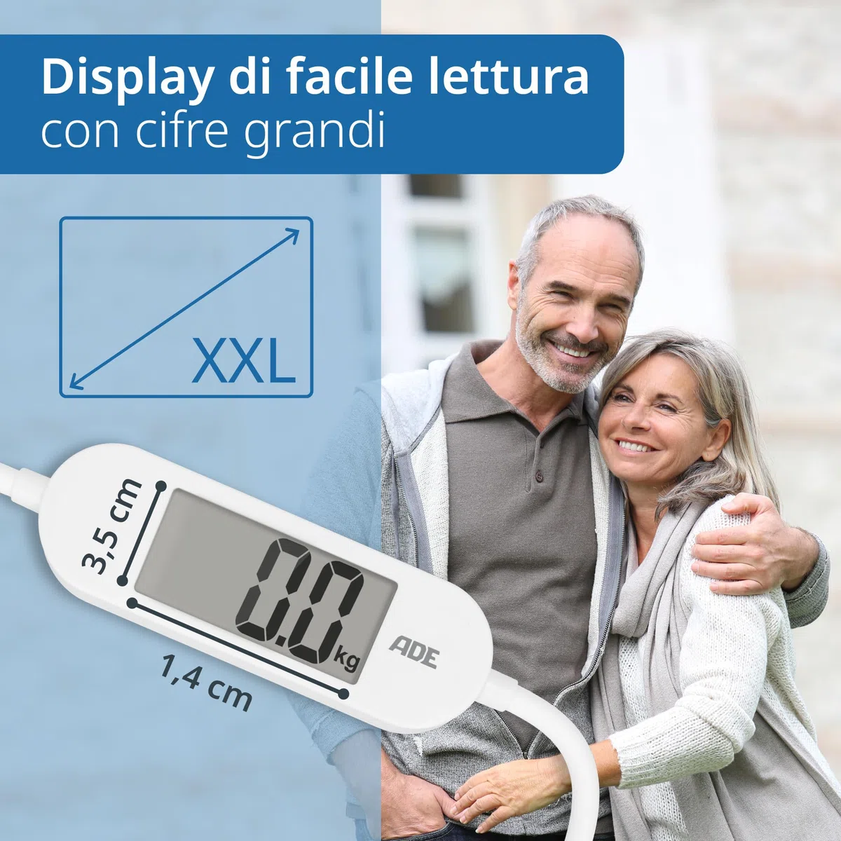 ADE Bilancia da viaggio pieghevole | Bilancia pesapersone digitale con portata di 180 kg in incrementi di 100 g | Bilancia corpo precisa con display LCD