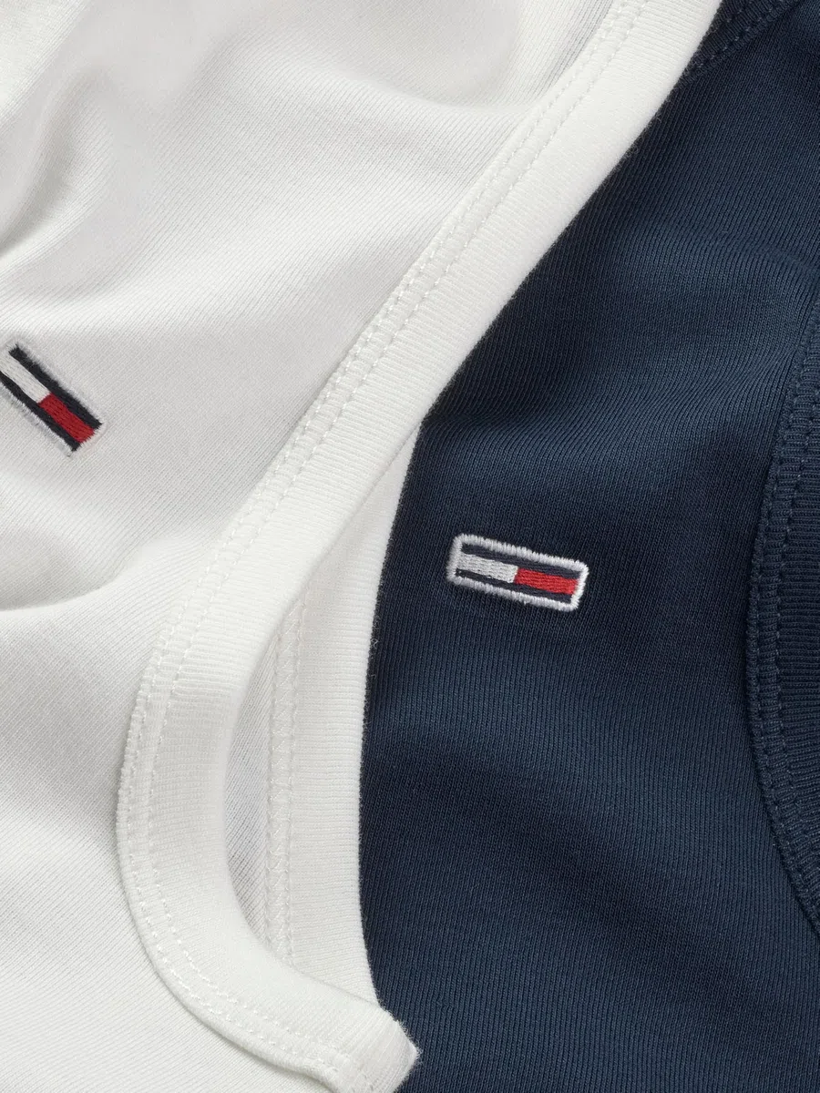 Tommy Jeans Uomo Canotte Confezione da 2 Rib con Scollo Rotondo