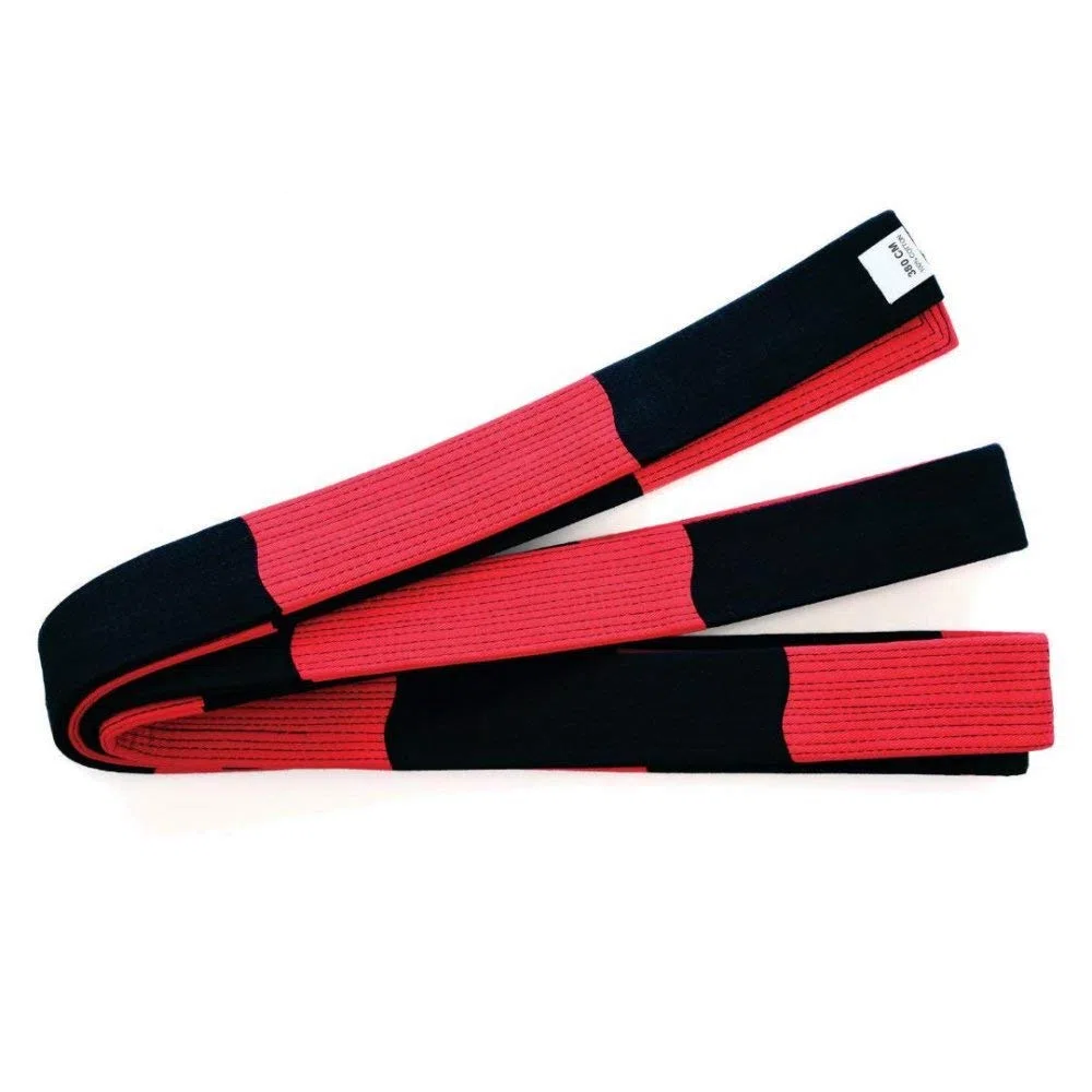 Arti Marziali Deluxe 2 " Larghezza Masters Istruttore Blocco Cintura Rosso/Nero - Nuovo