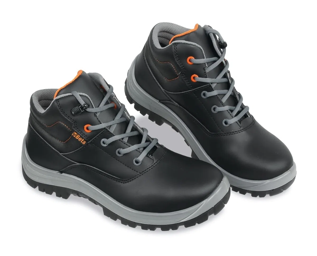 Beta 7243NC - Scarpe Antinfortunistiche Basic in Pelle Idrorepellente, Puntale Acciaio 200 J, Suola PU Bidensità, Lamina Antiperforazione