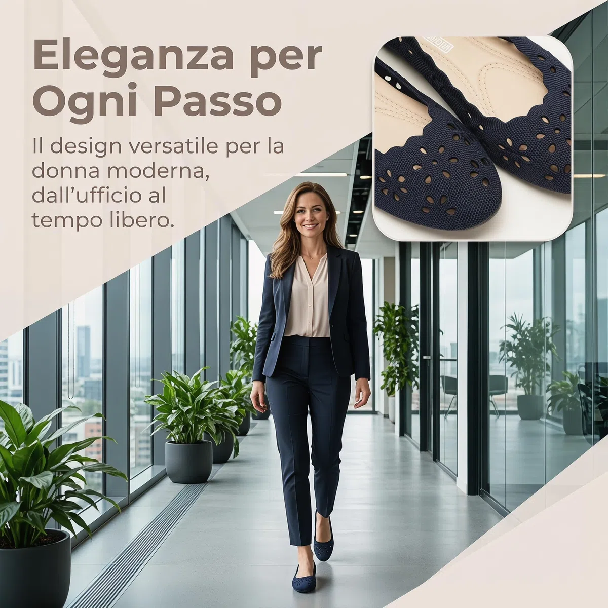 GLAMORA Ballerine Donna Traforate Comode Maglia Elasticizzata Leggere Traspiranti Scarpe Basse Punta Tonda Slip On Suola Morbida Flessibile Comfort Estive Eleganti Calzata Facile