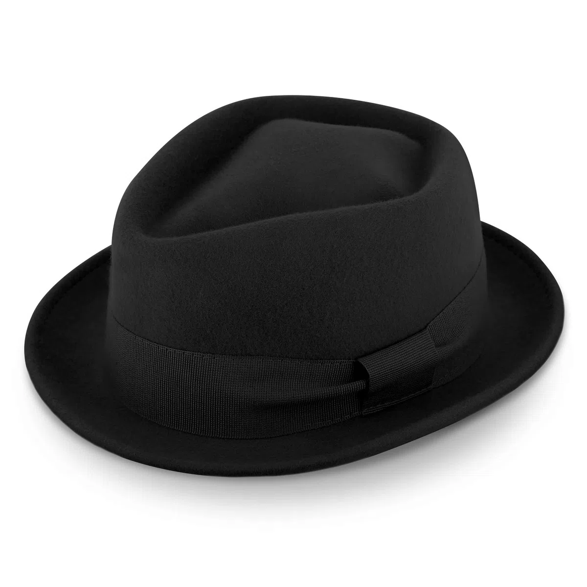 fiebig Medlock Pork Pie Diamond | Porkpie in Feltro di Lana 100% con Nastro di Grosgrain | Confortevole Cappello Leggero Fatto in Italia