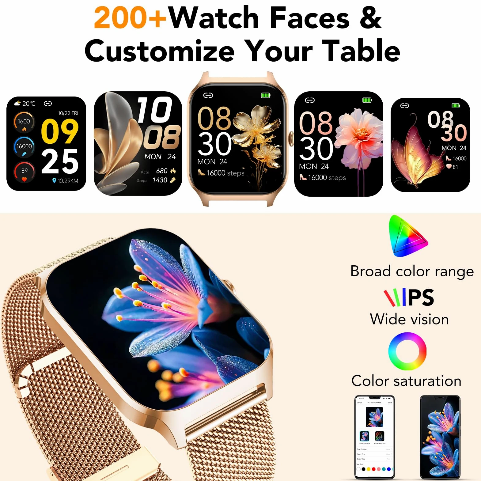 CASCHO Smartwatch Donna,1.85''Orologio Smartwatch Donna con Chiamate/Notifiche WhatsApp,120 Modalità Sportive/Sonno/Cardiofrequenzimetro/SpO2/Contapassi,Smart Watch per Android iOS(Doppio Cinturino)