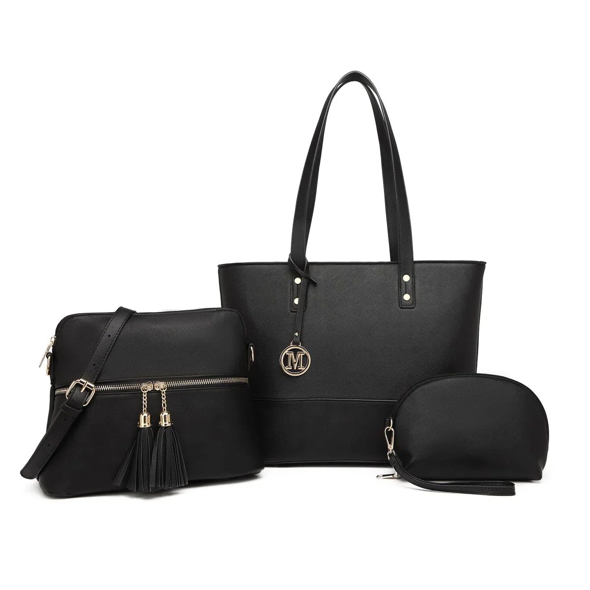 Miss Lulu Borse Mano Donna Pelle, Pochette Donna Multifunzione Set 3 Pezzi, Borsa Tracolla Spalla, Borse Tote Elegante Università Lavoro