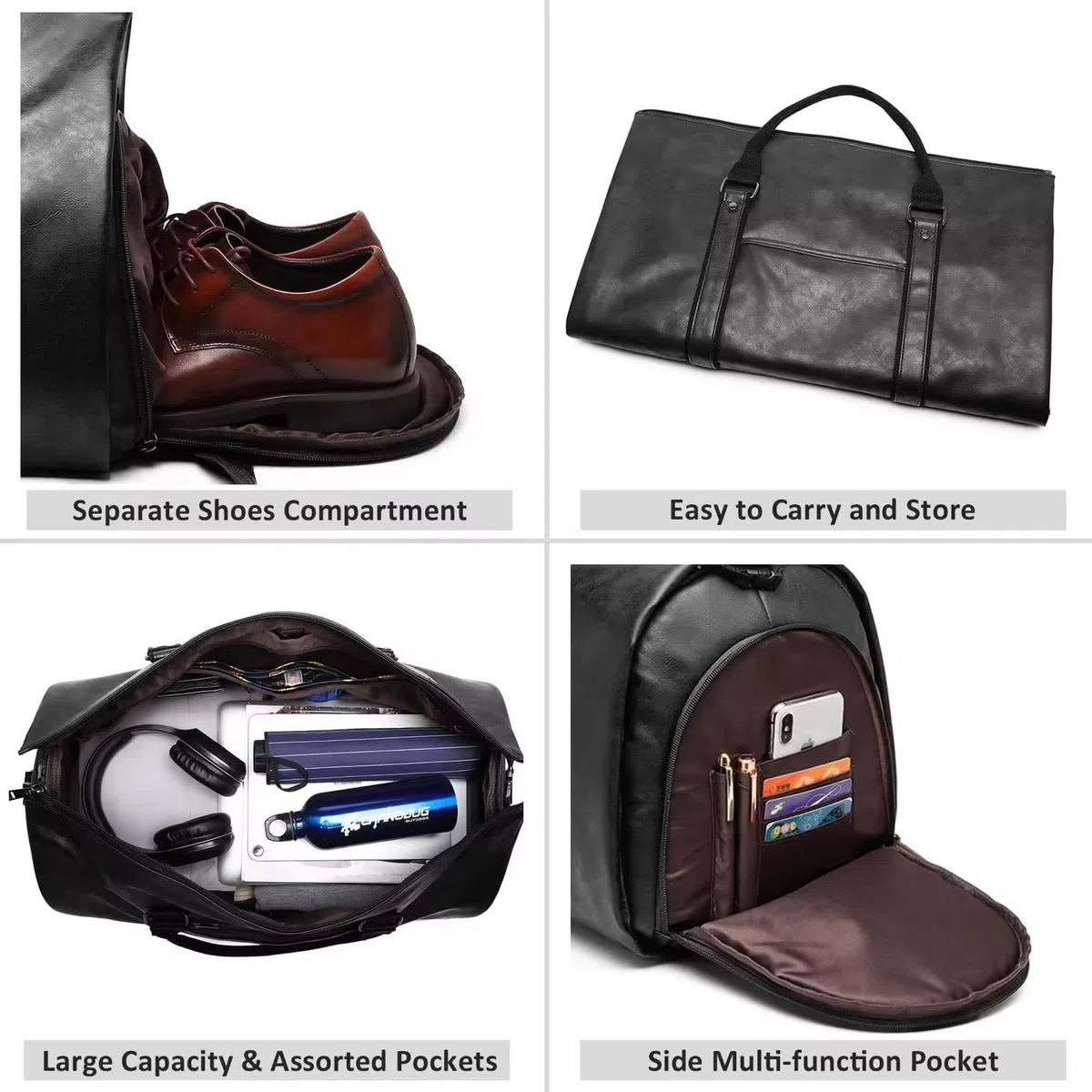 HEYOUTH Borsa da Viaggio Pieghevole,Porta Abiti da Viaggio,Borsa per Abito, con Tracolla e Scomparto,Impermeabile,per Matrimoni o Viaggi D'affari,Regali per Marito