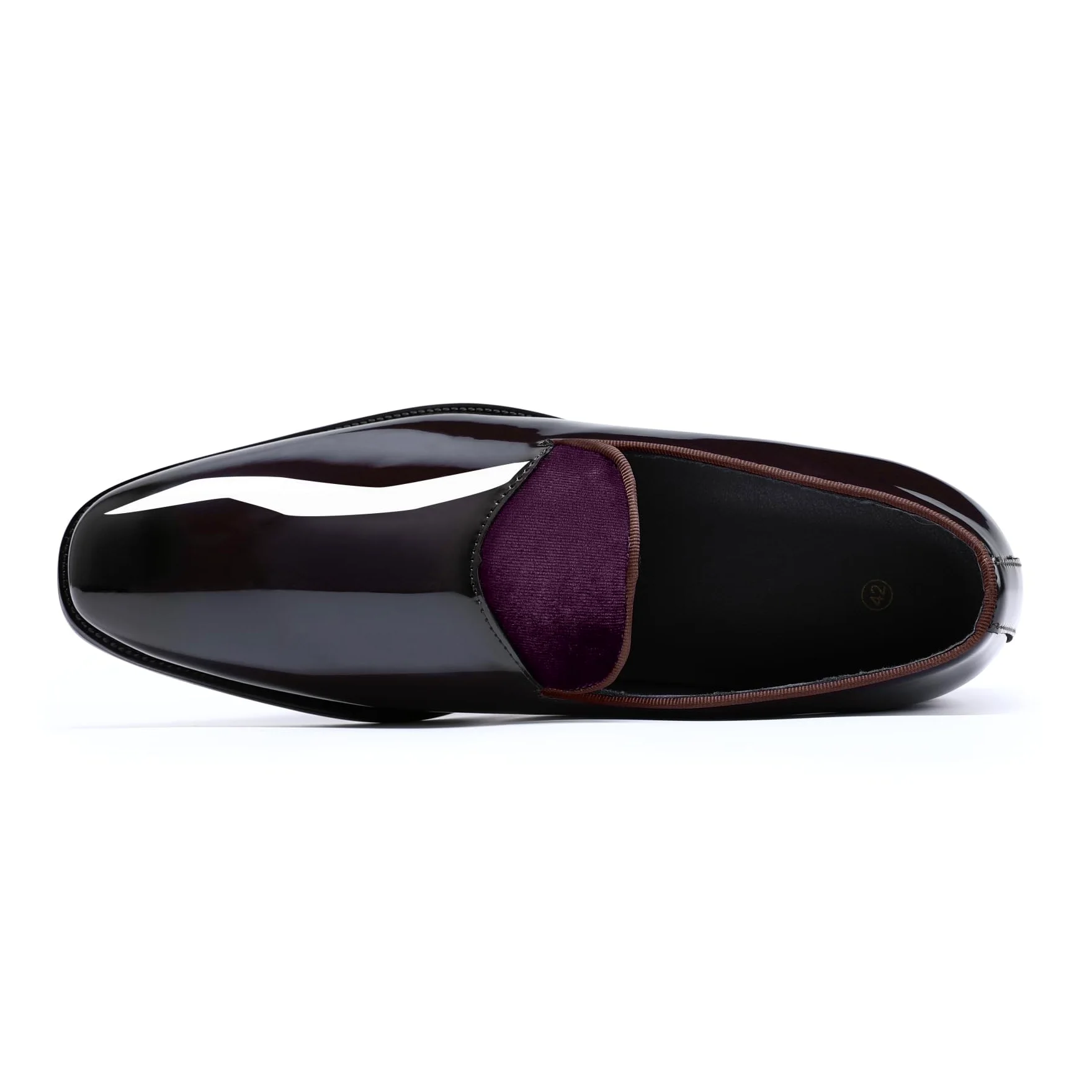 YFFUSHI Loafers Uomo Pelle Verniciata Lucida Scarpe da Cerimonia Senza Lacci per Matrimonio Ufficio Guida