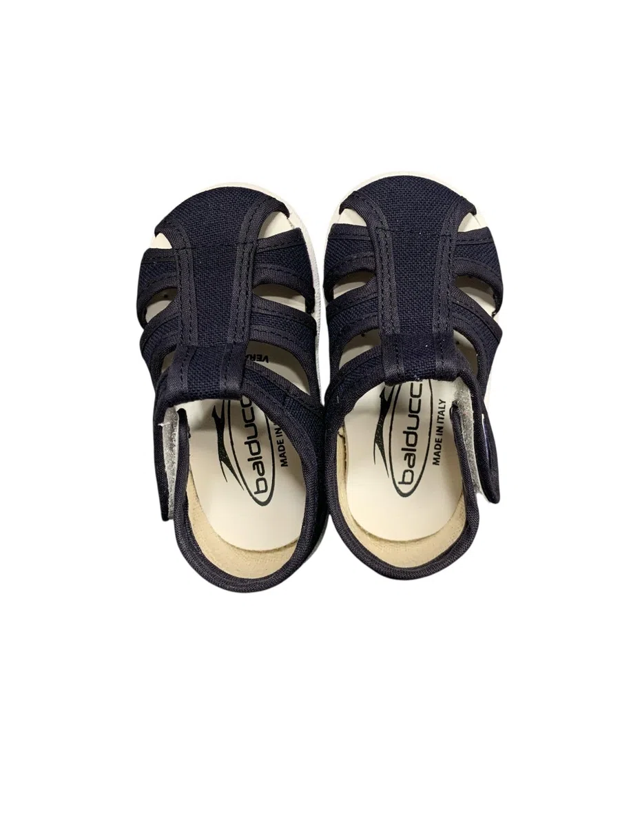 Balducci Scarpe Primi Passi in Tela, Sandalo con Chiusura a Strappo, Plantare Anatomico.NUMERI DAL 19 AL 26