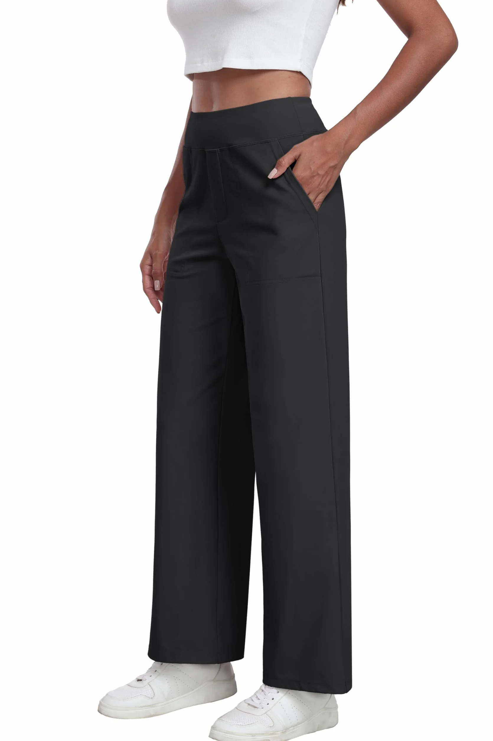 GRECERELLE Palazzo - Pantaloni da donna eleganti, larghi, con tasche