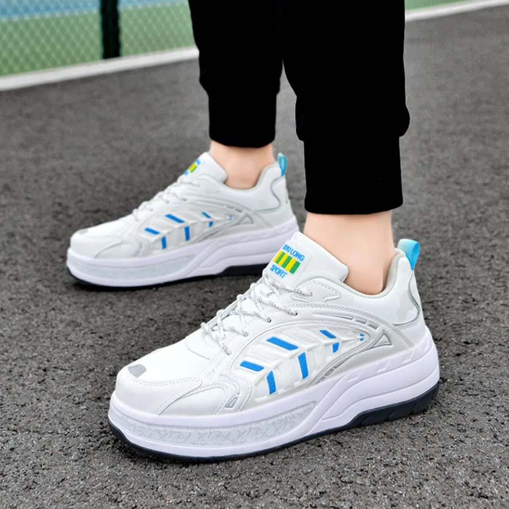 ENEN Scarpe con Rotelle Bambina, Sportive Scarpe da Skateboard, 4 Ruote Skateboard Sneakers Outdoor Multisport Scarpe da Ginnastica da Pattini per Ragazze e Ragazzi 30-42 EU