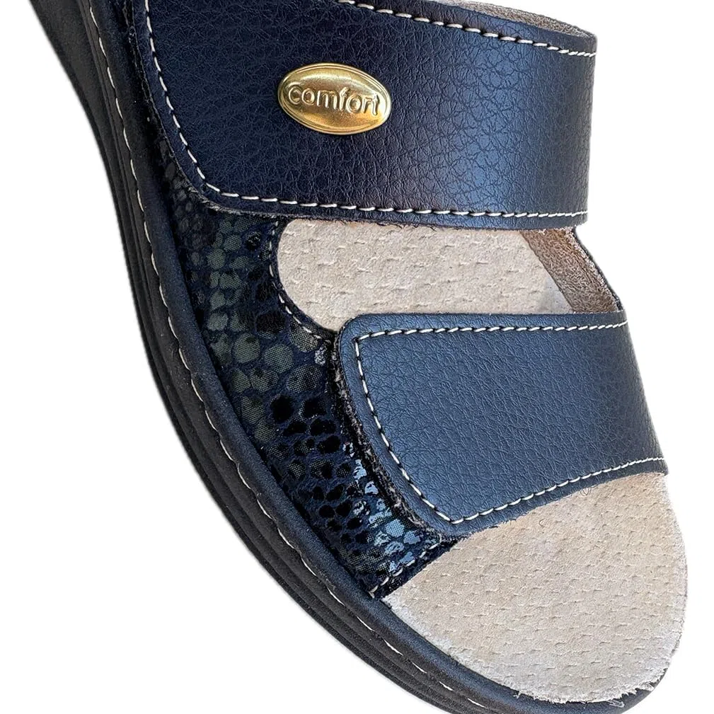ciabatte Confort DONNA ecopelle regolabili a strappo PREST1GE plantare estraibile 2cm adatta per plantari su misura