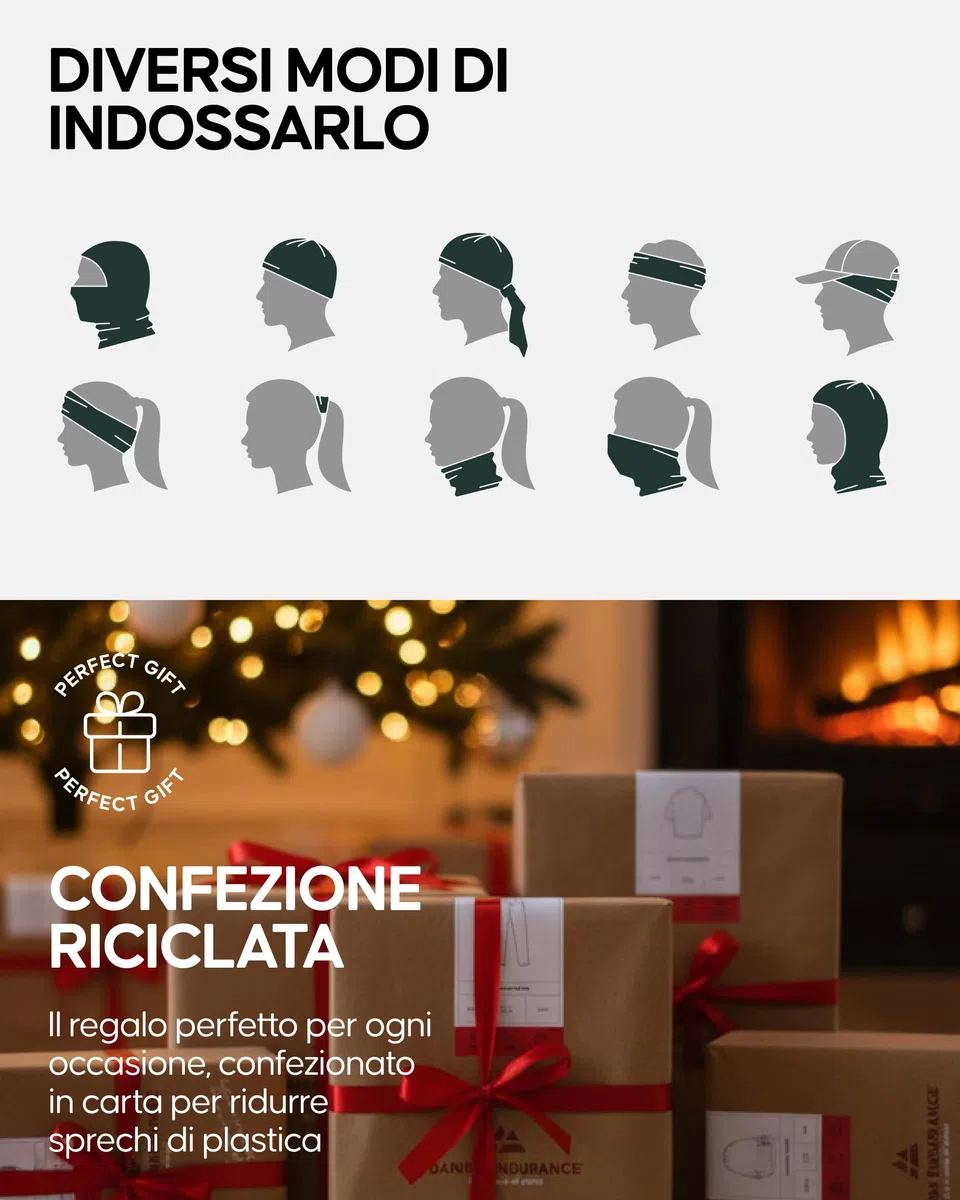 DANISH ENDURANCE Scaldacollo Leggero 100% Lana Merino, Copricollo Invernale Multifunzione, per Uomo e Donna