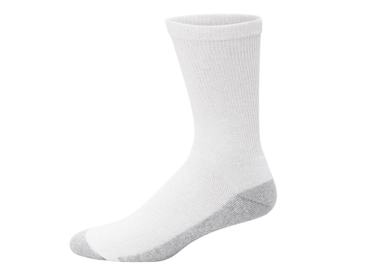 Hanes Double Tough Socks, Crew And Ankle Moisturing Wicking Socks, Black & White, Multi-packs Tinta unita Uomo (Pacco da 12)