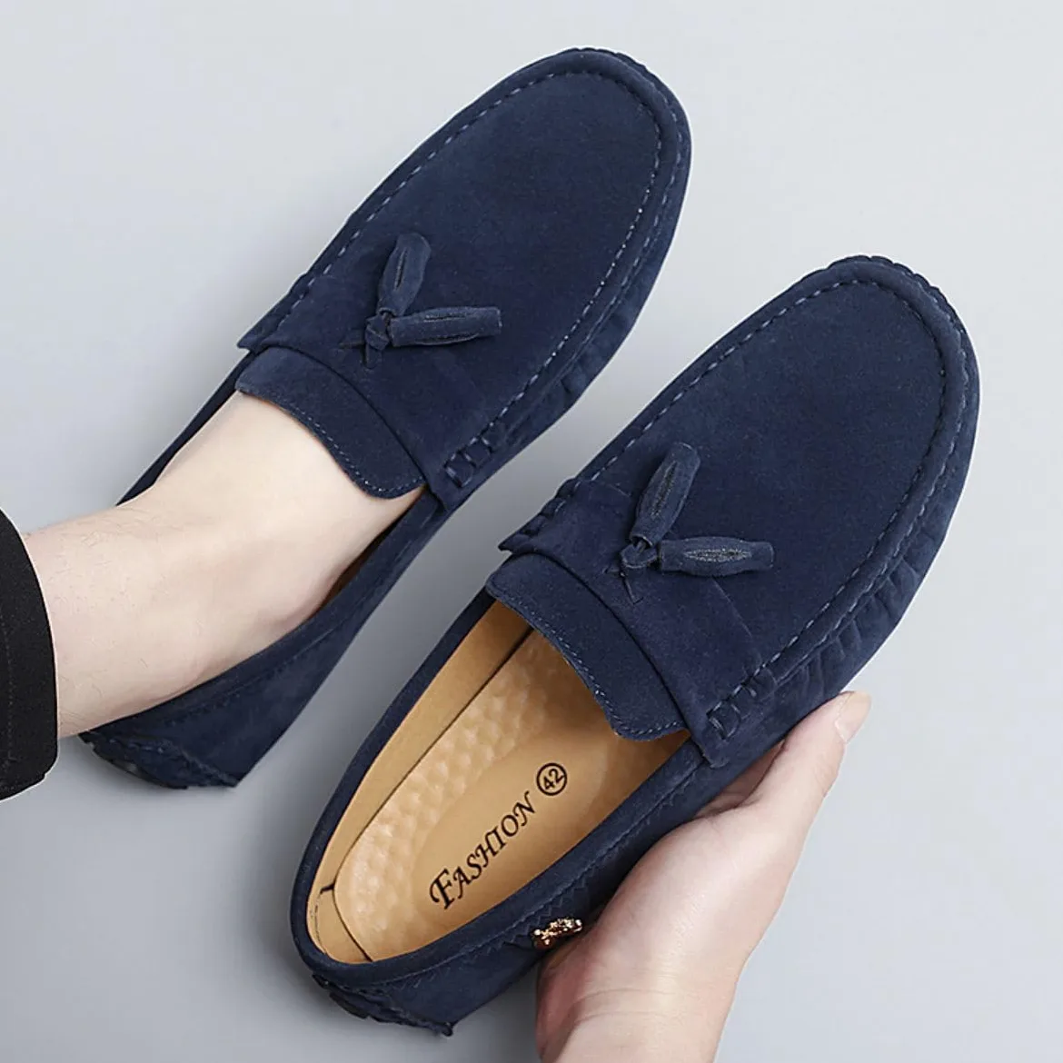 Uomo Pelle Scamosciata Penny Mocassini Comfort Scarpe da Guida Oxford Classico Penny Loafers Moda Pantofole 38-49 EU