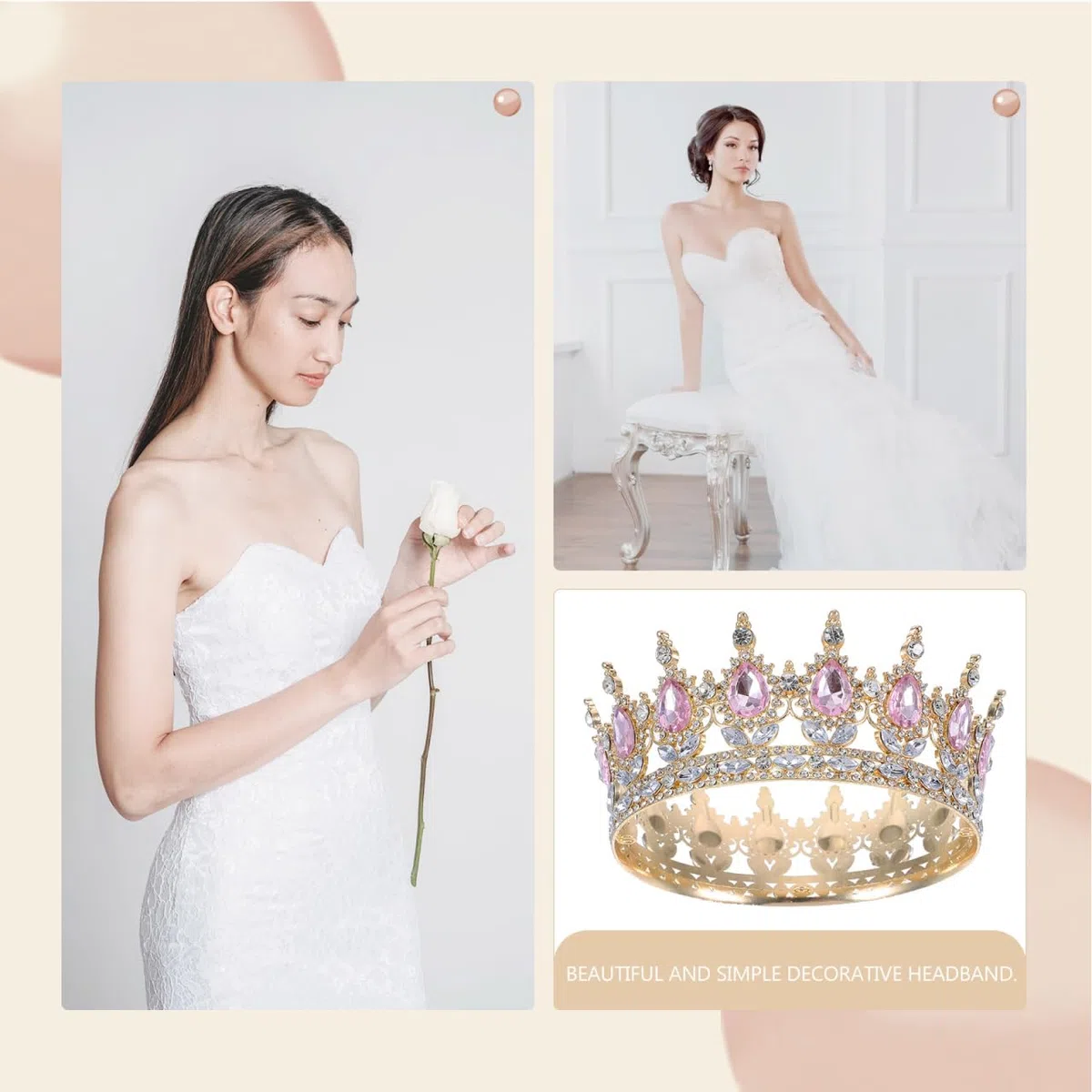 Healvian da donna con strass scintillanti, da principessa per torte, corone, ragazza, tiara, sposa, matrimonio, matrimonio, carnevale, Halloween, balli, compleanni, feste