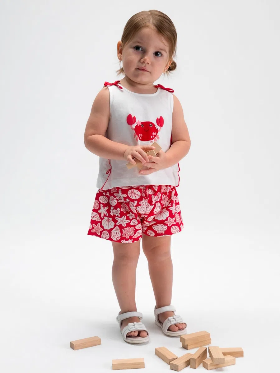 Mayoral Comp Short Stampato per Bimba Rosso