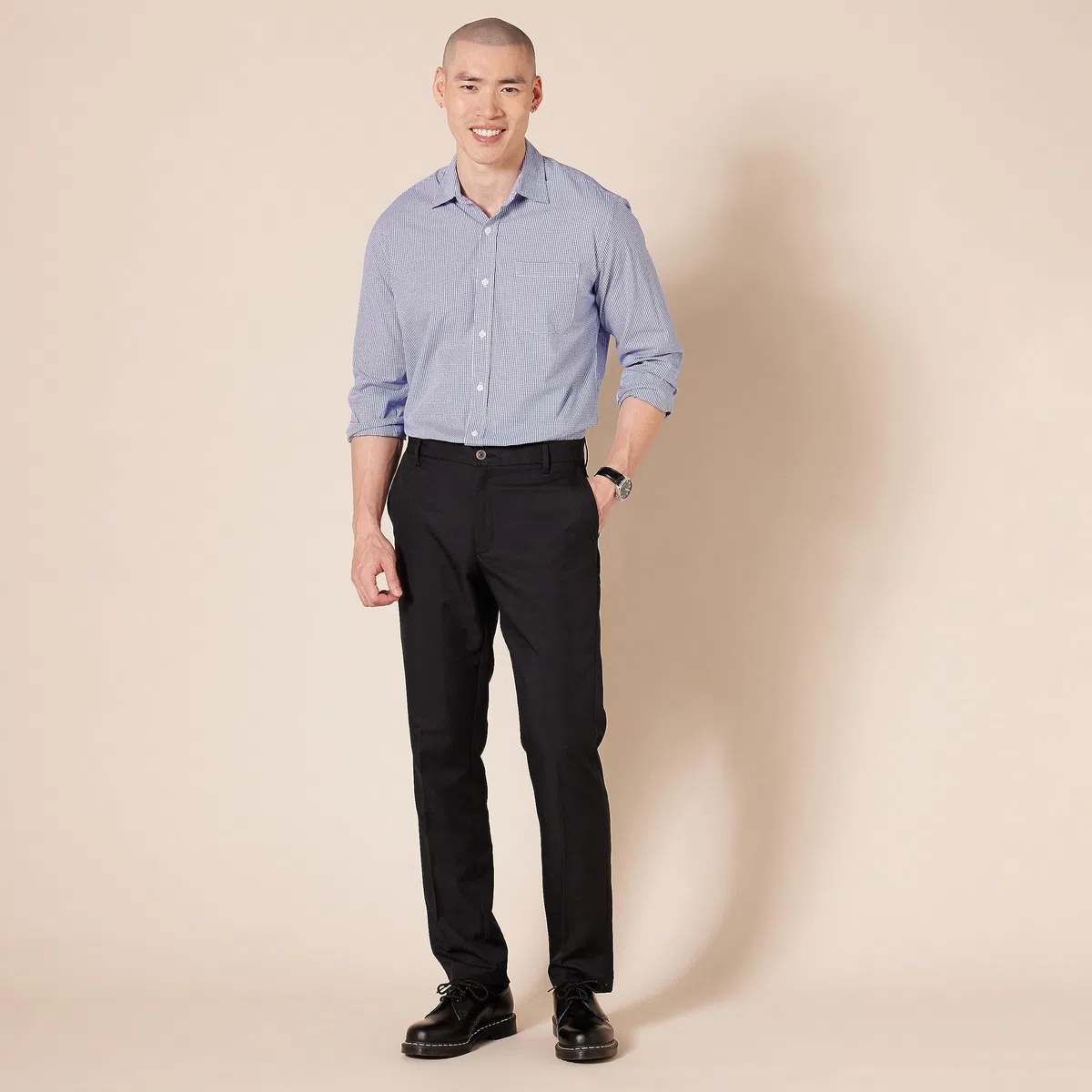 Amazon Essentials Uomo Pantaloni Eleganti Aderenti Piatti sul Davanti