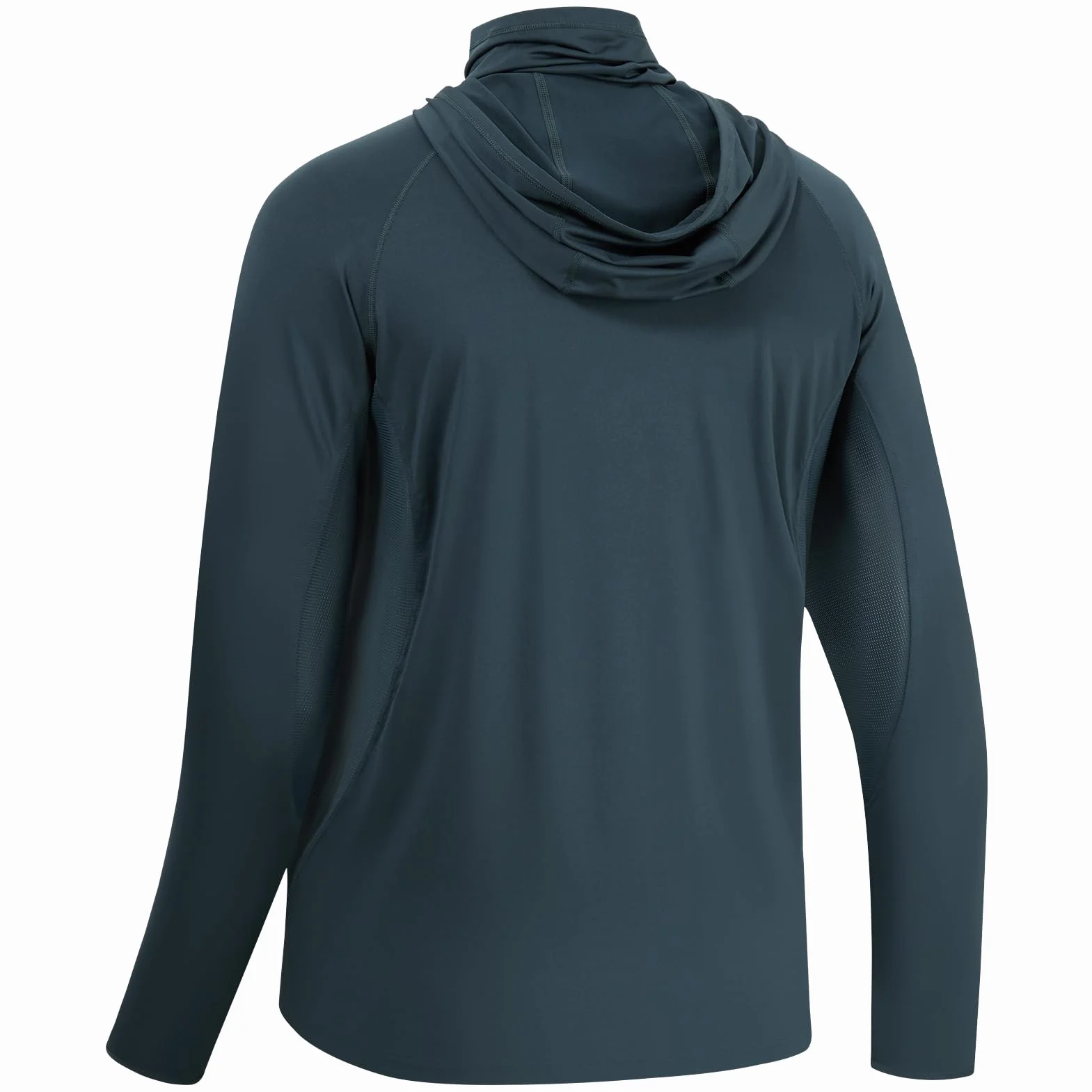 Bassdash - Maglia a Maniche Lunghe da Uomo con Protezione UPF 50+ e Maschera facciale incorporata, Scaldacollo e Cappuccio, Ideale per la Pesca