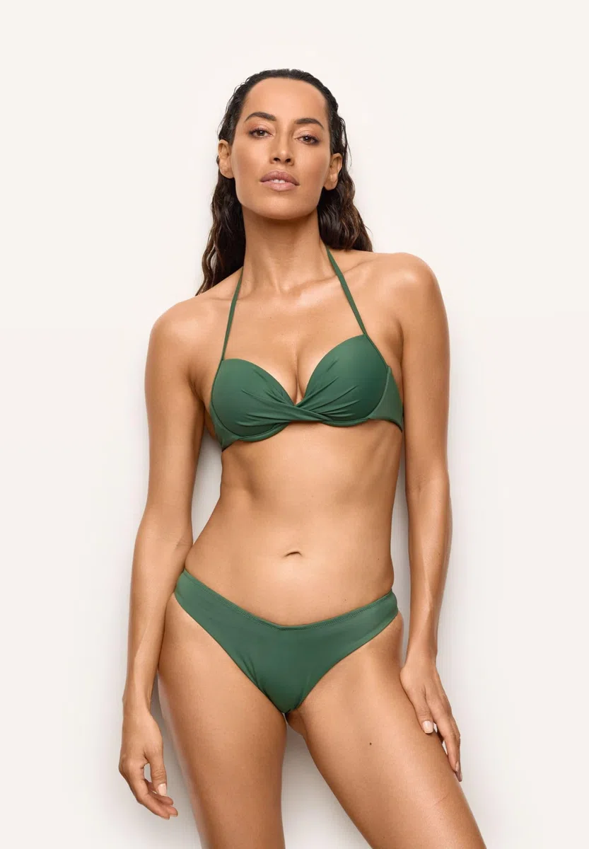 YAMAMAY - Bikini Parte Alta, Push-up con Ferretto, Donna, Essentials, Verde, monocromo