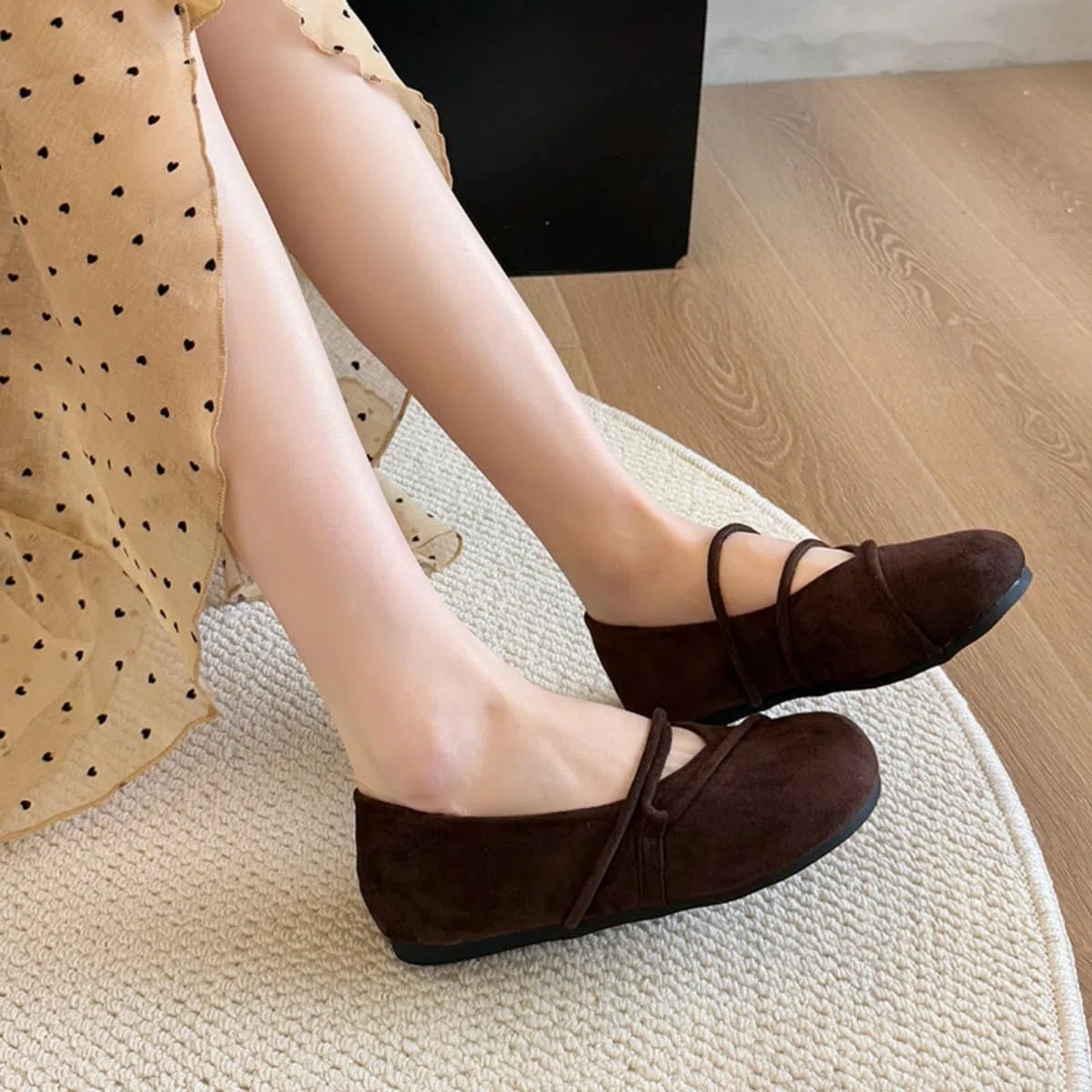 Mary Jane Flat, scarpe ortopediche in pelle scamosciata, con punta arrotondata, classiche, scarpe Mary Jane, scarpe casual da lavoro