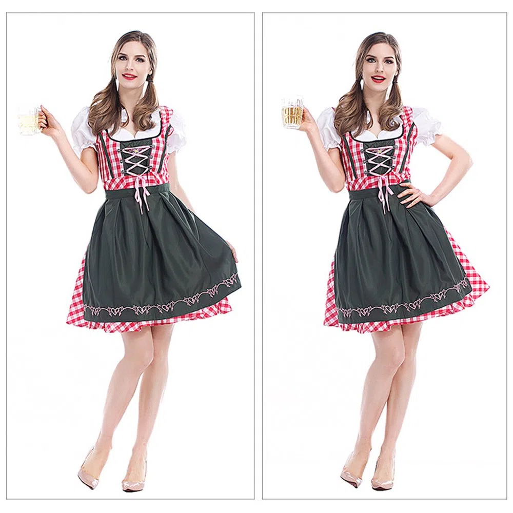 Donne Halloween Signore Adulti Abiti Vestiti Oktoberfest Domestica Costume Cosplay Vestito